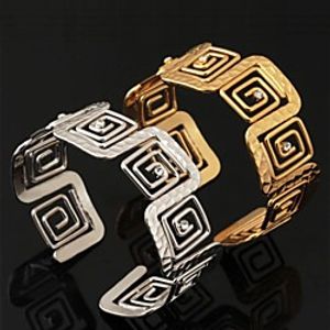 Women's Synthetic Diamond Cuff Bracelet Bracelet Ladies Fashion Dubai Crystal Bracelet Jewelry Golden / Silver For Party Wedding Special Occasion Birthday Gift Casual / Platinum Plated / Gold Plated miniinthebox