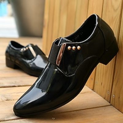 Men's Loafers  Slip-Ons Dress Shoes Patent Leather Shoes Business British Gentleman Wedding Office  Career Party  Evening PU Loafer Black Brown Spring Fall Lightinthebox