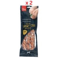 Pets Unlimited Tricolor Chewy Stick With Chicken Large Dog Treats 3pcs Pack Of 2