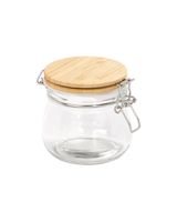 Tala 440ML Glass Jar with Bamboo Clip Top Lid Stainless Steel Clips & Clear Silicone Seals