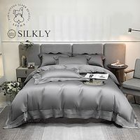 4PCS SUPIMA Duvet Cover Set Pimacotton  Silkly Sateen Bedding Set 1 Dovet Cover 1 Flat Sheet 2 Pillowcases Lightinthebox