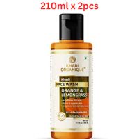 Khadi Organique Orange & Lemongrass Face Wash (SLS & paraben Free) 210ml (Pack Of 2)