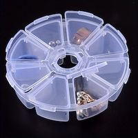 10pcs Transparent Plastic Storage Box Round 8 Grids Beads Storage Container Diy Diamond Painting Accessories Box Clear Storage Organizer Case For Jewelry Earrings Nail Art Rhinestone Embroidery Cryst Lightinthebox - thumbnail