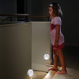 Circular Motion Sensor Night Light Battery Powered Cabinet Wardrobe Wall Light Human Body Induction Night Lamp Stair Bedroom Kitchen Hallway Lighting Lightinthebox