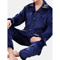 Mens Soft Flannel Printing Pajamas Sets - thumbnail