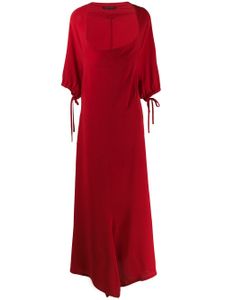 Yohji Yamamoto Pre-Owned 1990's deep round neck long dress - Red