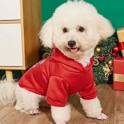 Festive Santa Claus Pattern Dog Puppy Dress Skirt Pet Winter HoodieVest Shirt - Keep Your Pet Cozy and Stylish! Lightinthebox