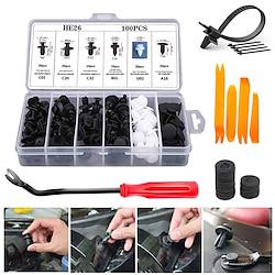 100pcs Durable Plastic Fastener Clips for Car Bumpers Trim Panels and Fenders - Secure and Easy to Install Lightinthebox