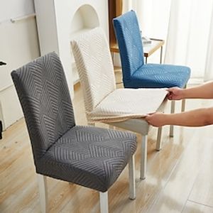 Dining Chair Cover Stretch Chair Seat Slipcover Suede Water Repellent Soft Plain Solid Color Durable Washable Furniture Protector For Dining Room Party miniinthebox