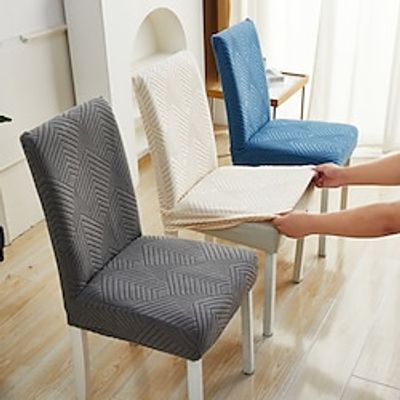Dining Chair Cover Stretch Chair Seat Slipcover Suede Water Repellent Soft Plain Solid Color Durable Washable Furniture Protector For Dining Room Party miniinthebox
