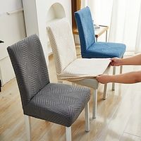 Dining Chair Cover Stretch Chair Seat Slipcover Suede Water Repellent Soft Plain Solid Color Durable Washable Furniture Protector For Dining Room Party miniinthebox - thumbnail