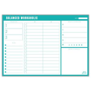 DOTSPACE Balanced Workaholic Daily Planner Notepad