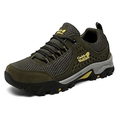 Men's Sneakers Comfort Shoes Sporty Casual Outdoor Daily Hiking Shoes Trail Running Shoes PU Green Gray Spring Summer Lightinthebox