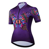 21Grams Women's Short Sleeve Cycling Jersey Summer Spandex Polyester Black / Red Tropical Flowers Bike Jersey Top Mountain Bike MTB Road Bike Cycling Quick Dry Moisture Wicking Breathable Sports miniinthebox - thumbnail