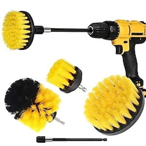 4pcs Electric Drill Brush Scrubber Set, Cleaning Brush Detailing Brush, Auto Tires Cleaning Tools For Bathroom Tile Kitchen miniinthebox