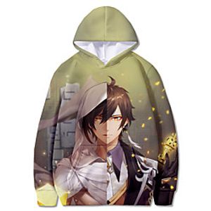Inspired by Genshin Impact Zhongli Anime Cartoon Terylene Anime 3D Harajuku Graphic Hoodie For Women's  Men's  Couple's  3D Print Lightinthebox