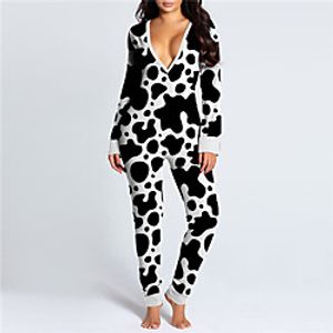 Women's Casual Streetwear Street Daily Wear High Waist Blue Yellow Wine Jumpsuit Leopard Animal Print Lightinthebox