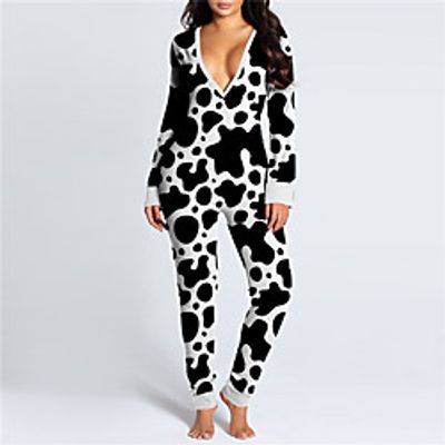 Women's Casual Streetwear Street Daily Wear High Waist Blue Yellow Wine Jumpsuit Leopard Animal Print Lightinthebox
