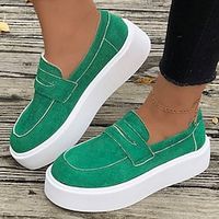 Men's Women's Sneakers Flats Slip-Ons Height Increasing Shoes Slip-on Sneakers Comfort Shoes Daily Flat Heel Round Toe Casual Comfort Minimalism Canvas Denim Loafer Blue Orange Green Lightinthebox - thumbnail