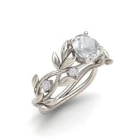 Non core Diamonds Diamond Ring Leaf olives princess Europe and America Ornaments