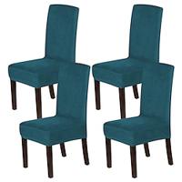 Velvet Dining Chair Slipcovers Stretch Dining Chair Slipcovers Set Of 4 Parson Chair Covers Chair Protectors Dining Slipcovers Washable Strong Thick Lightinthebox - thumbnail