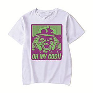 Men's Unisex Tee T shirt Hot Stamping Anime Graphic Prints Plus Size JoJo's Bizarre Adventure Print Short Sleeve Casual Tops Cotton Basic Designer Big and Tall White Black Red Lightinthebox