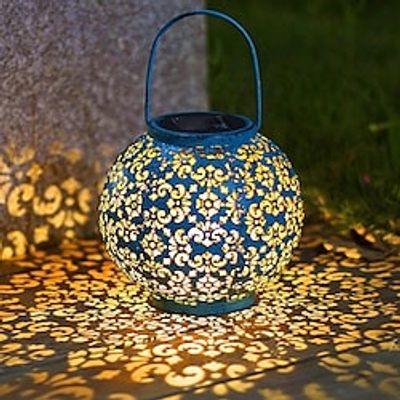Outdoor Solar Hanging Lantern Pathway Light Waterproof Retro Hollow Light Outdoor Solar LED Light Portable Projector Lamp Garden Festival Decoration Lawn Atmosphere Light miniinthebox