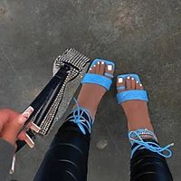Women's Sandals Flat Heel Square Toe PU Lace-up Solid Colored Light Brown White Black Lightinthebox - thumbnail