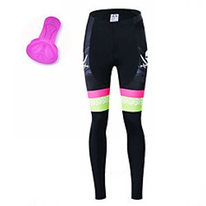 21Grams Women's Cycling Tights Winter Spandex Bike Tights Fleece Lining Moisture Wicking Sports Stripes PinkGreen Mountain Bike MTB Road Bike Cycling Clothing Apparel Bike Wear  Stretchy Lightinthebox