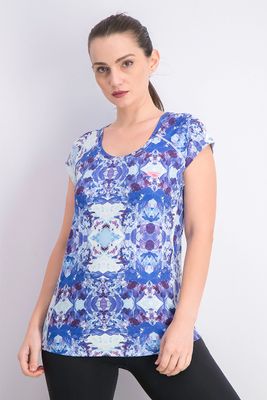 Womens Printed T-shirt Purple Combo Womens Printed T-shirt Purple Combo