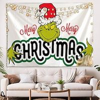 Christmas Grinch Holiday Party Wall Tapestry Art Decor Photo Background Backdrop Blanket Hanging Home Bedroom Living Room Dorm Decoration Fireplace Stocking Gift Polyester miniinthebox Christmas Grinch Holiday Party Wall Tapestry Art Decor Photo Background Backdrop Blanket Hanging Home Bedroom Living Room Dorm Decoration Fireplace Stocking Gift Polyester miniinthebox