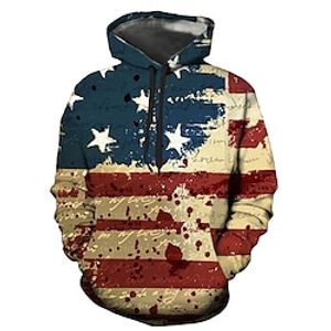 Men's Unisex Pullover Hoodie Sweatshirt Hooded Graphic Prints National Flag Print Christmas Sports  Outdoor Daily 3D Print Basic Streetwear Hoodies Sweatshirts  Long Sleeve Khaki miniinthebox