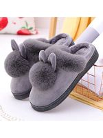 Long Ear Single Ball Warm And Thick Indoor Cotton Slippers