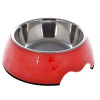 Nutrapet Melamine Round Paw Bowl Sets Red L:22 x 7.5Cms 700/Ml23.6Oz