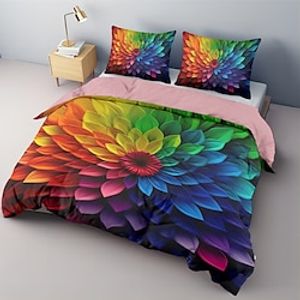 100% Cotton Duvet Cover Set Colorful Floral Pattern Comforter Set Soft Luxury Bedding Set Home Decor Dusk Bedding Gift King Queen Full Size Lightinthebox