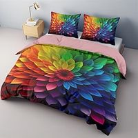 100% Cotton Duvet Cover Set Colorful Floral Pattern Comforter Set Soft Luxury Bedding Set Home Decor Dusk Bedding Gift King Queen Full Size Lightinthebox - thumbnail