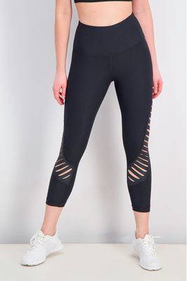 Womens High Waist Capri Tights Black Womens High Waist Capri Tights Black