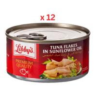 Libbys Tuna Flakes In Sunflower Oil, 180G Pack Of 12 (UAE Delivery Only)