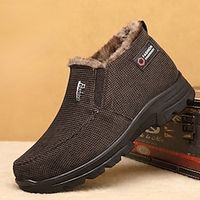 Men's Boots Winter Boots Fleece lined Cycling Shoes Casual Outdoor Daily Cloth Warm Breathable Comfortable Loafer Black Brown Grey Color Block Fall Winter Lightinthebox - thumbnail