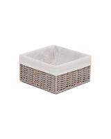 Homesmiths Storage Basket Grey with Liner - L20 x W20 x H10 cm