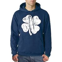 Men's Pullover Hoodie Sweatshirt Black White Navy Blue Gray Hooded Graphic Prints Print Daily Sports Designer Casual St. Patrick's Day Spring   Fall Clothing Apparel Clover Hoodies Sweatshirts  Long Lightinthebox - thumbnail