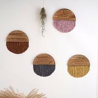 Half Round Wooden Shaped Handmade Tapestry with Fringe Macrame Wall Hangings Tassel for Decorating Bedroom Apartment Lightinthebox