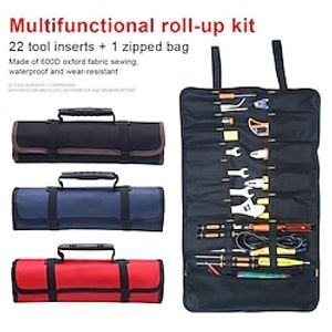 1PC Multi Pocket Oxford Cloth Car Repair Kit Bag Screwdriver Plier Wrench Roll Repairing Tool Storage Bags High Quality WF miniinthebox