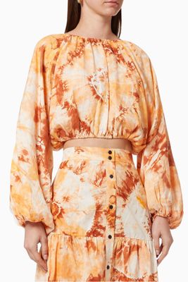 Tie-dye Linen Crop Top Tie-dye Linen Crop Top