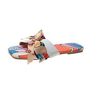 Women's Slippers  Flip-Flops Flat Heel Open Toe Booties Ankle Boots PVC Bowknot Solid Colored White Yellow Gray  Booties  Ankle Boots Lightinthebox