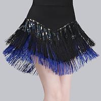 Latin Dance Ballroom Dance Skirts Tassel Splicing Paillette Women's Performance Training High Polyester Lightinthebox