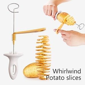 1Set Stainless Steel Tornado Potato Spiral Slicer - Manuel Cutter Spiral Screw Chips Reusable Potato Twister Fruits Vegetable Tools Kitchen Cooking Maker Lightinthebox