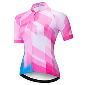 21Grams Women's Short Sleeve Cycling Jersey Summer Spandex Pink 3D Bike Top Mountain Bike MTB Road Bike Cycling Quick Dry Moisture Wicking Sports Clothing Apparel / Stretchy / Athleisure miniinthebox