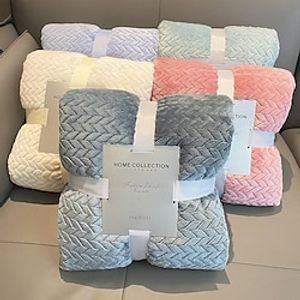 Fleece Throw Blanket Flannel Fleece Throw Blankets Soft Warm Plush Jacquard Weave Pattern Blanket for Bed, Sofa, Couch Lightweight Fuzzy Cozy Decorative Blankets miniinthebox
