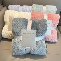 Fleece Throw Blanket Flannel Fleece Throw Blankets Soft Warm Plush Jacquard Weave Pattern Blanket for Bed, Sofa, Couch Lightweight Fuzzy Cozy Decorative Blankets miniinthebox - thumbnail